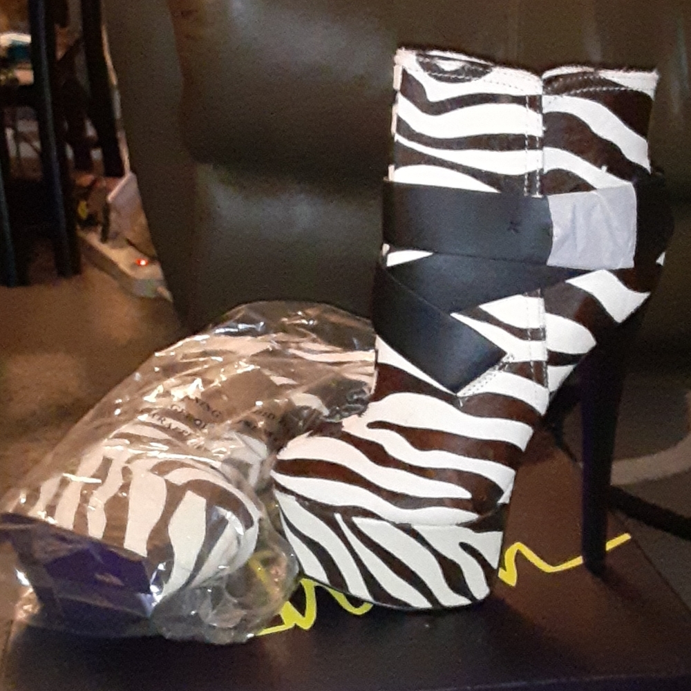 Zebra print pony hair shoes